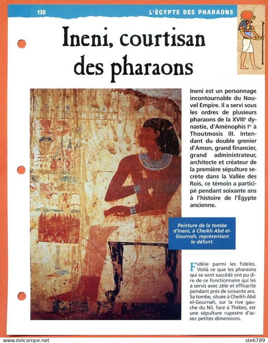 INENI COURTISAN DES PHARAONS   Histoire Fiche Dépliante Egypte Des Pharaons - Storia