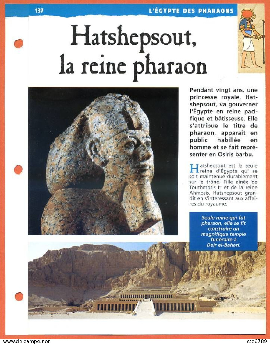 HATSHEPSOUT LA REINE PHARAON   Histoire Fiche Dépliante Egypte Des Pharaons - Storia