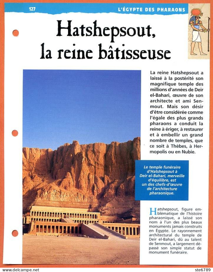 HATSHEPSOUT LA REINE BATISSEUSE Histoire Fiche Dépliante Egypte Des Pharaons - Geschiedenis