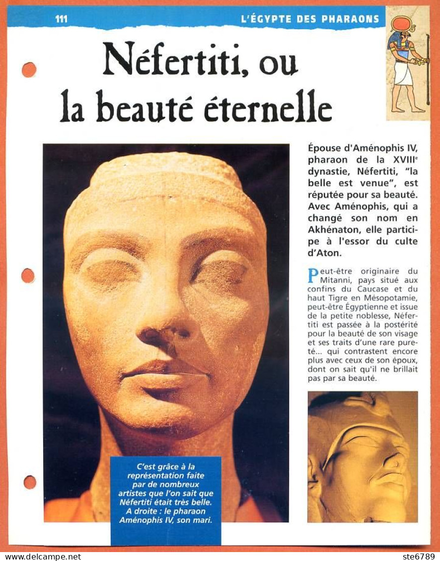 NEFERTITI OU LA BEAUTE ETERNELLE  Histoire Fiche Dépliante Egypte Des Pharaons - Storia