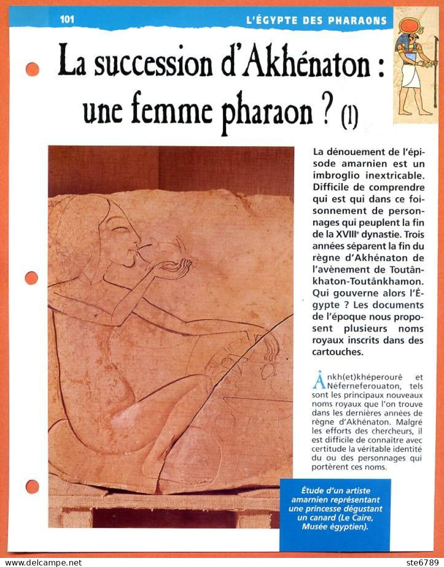 SUCCESSION D'AKHENATON UNE FEMME PHARAON ?  Histoire Fiche Dépliante Egypte Des Pharaons - History