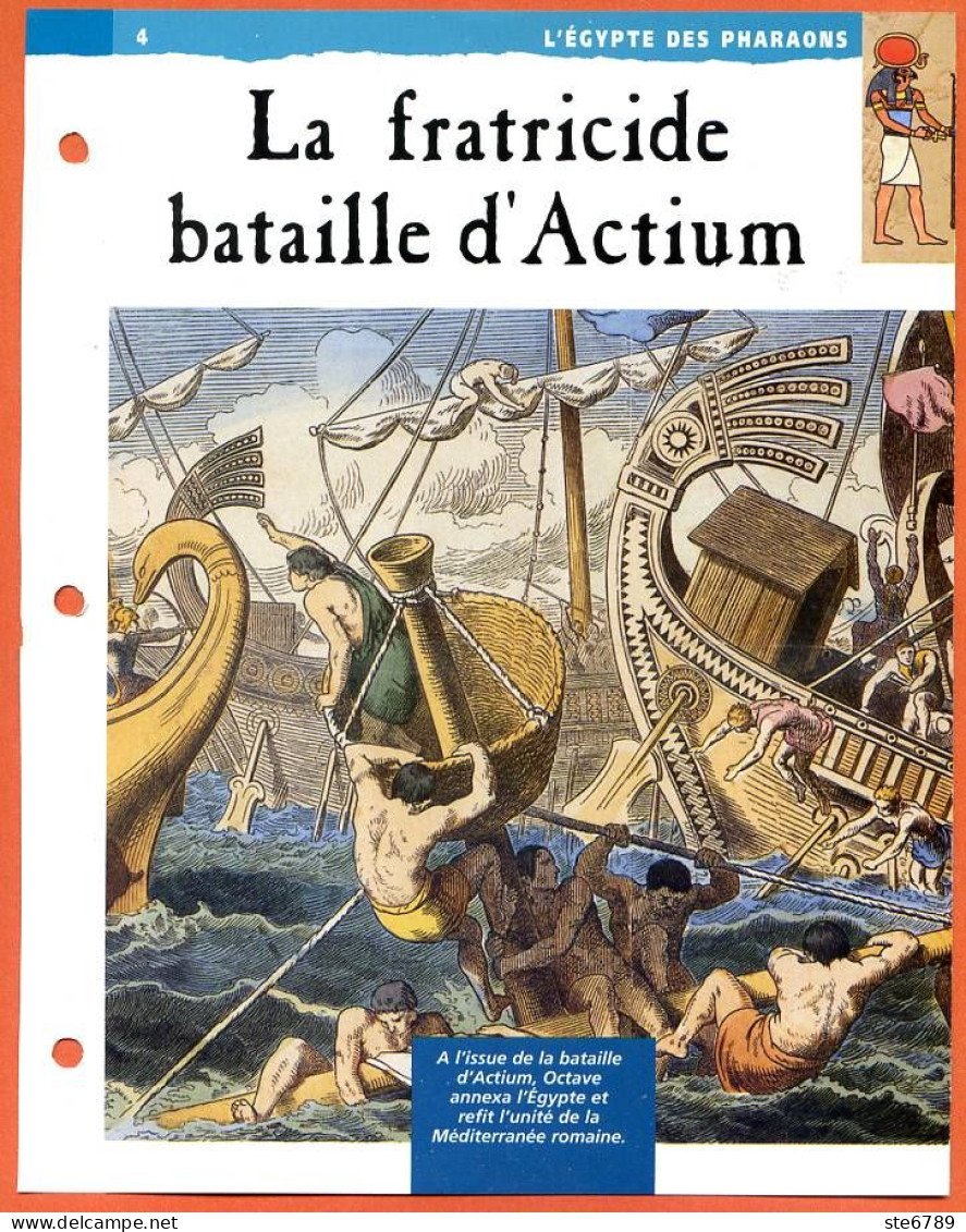 LA FRATRICIDE BATAILLE D'ACTIUM  Histoire Fiche Dépliante Egypte Des Pharaons - Histoire