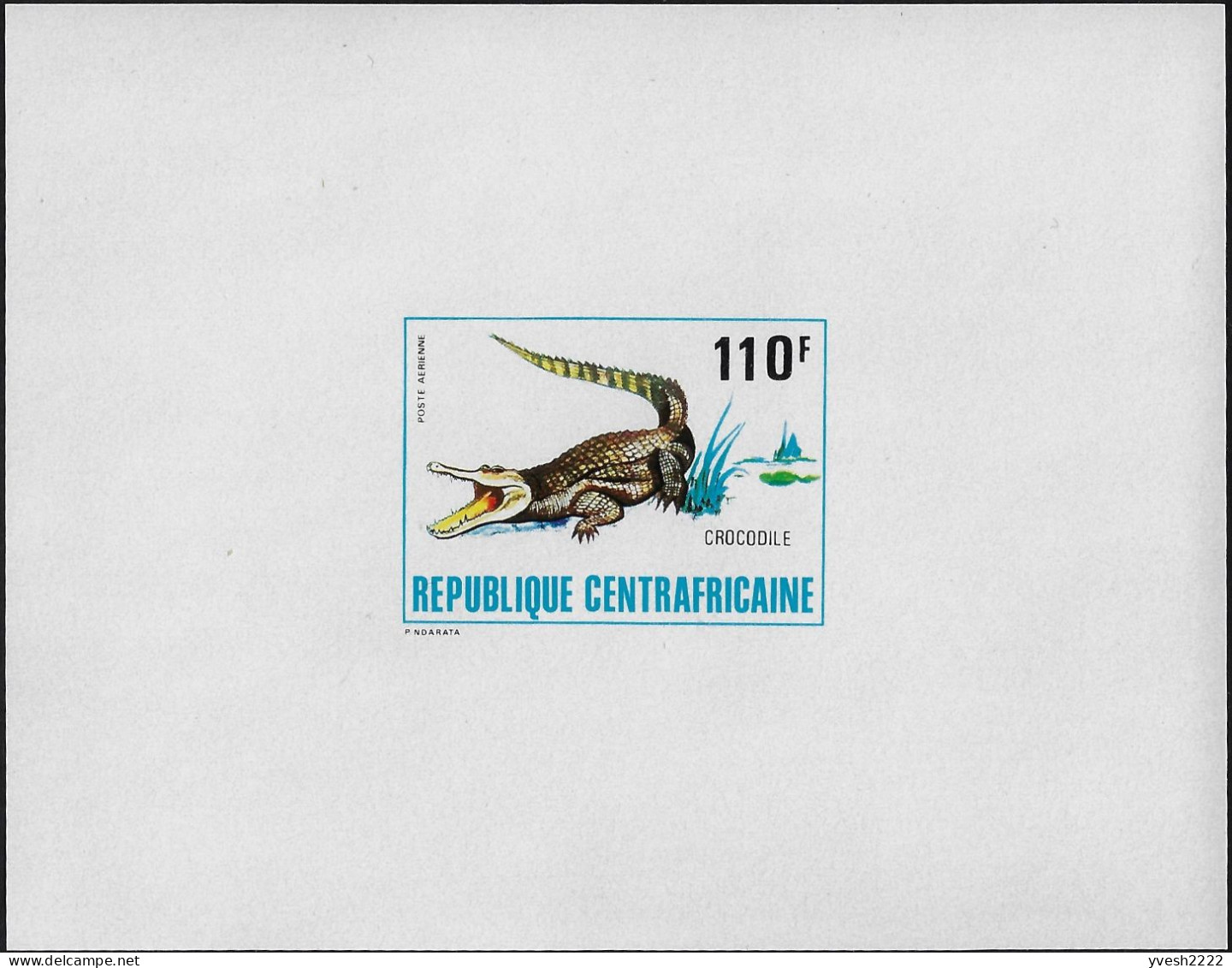 Centrafrique 1981 Y&T PA 242 En Feuillet De Luxe. Reptiles. La Grande Gueule Du Crocodile - Autres & Non Classés