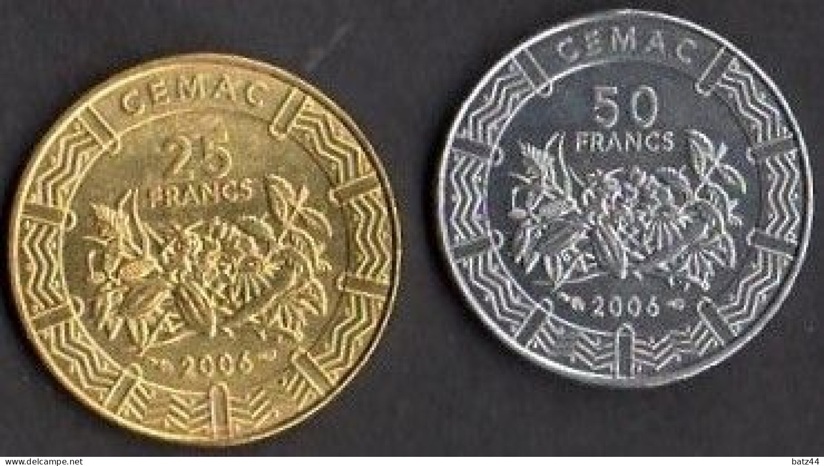 2 Pièce De Monnaie / Money 50 Et 25 Francs CFA XAF Banque Des Etats De L'Afrique Centrale 2006 - Altri – Africa