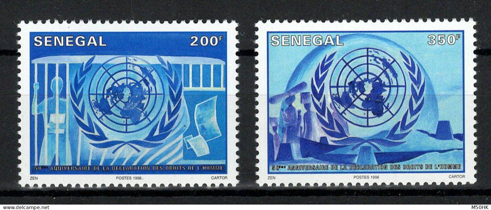 Sénégal - YV 1285AF & 1285AG N** MNH Luxe, Droits De L'homme - Sénégal (1960-...)