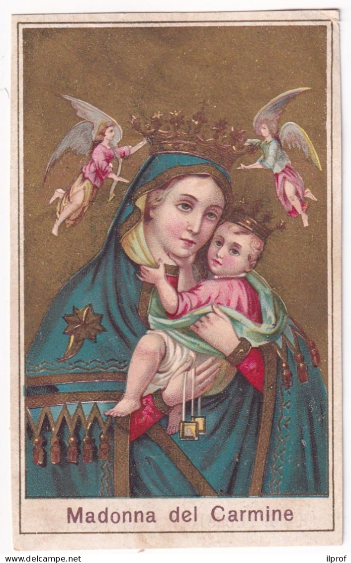 Madonna Del Carmine  Vecchio Santino Con Estese Dorature - Rif. S392 - Religion & Esotérisme