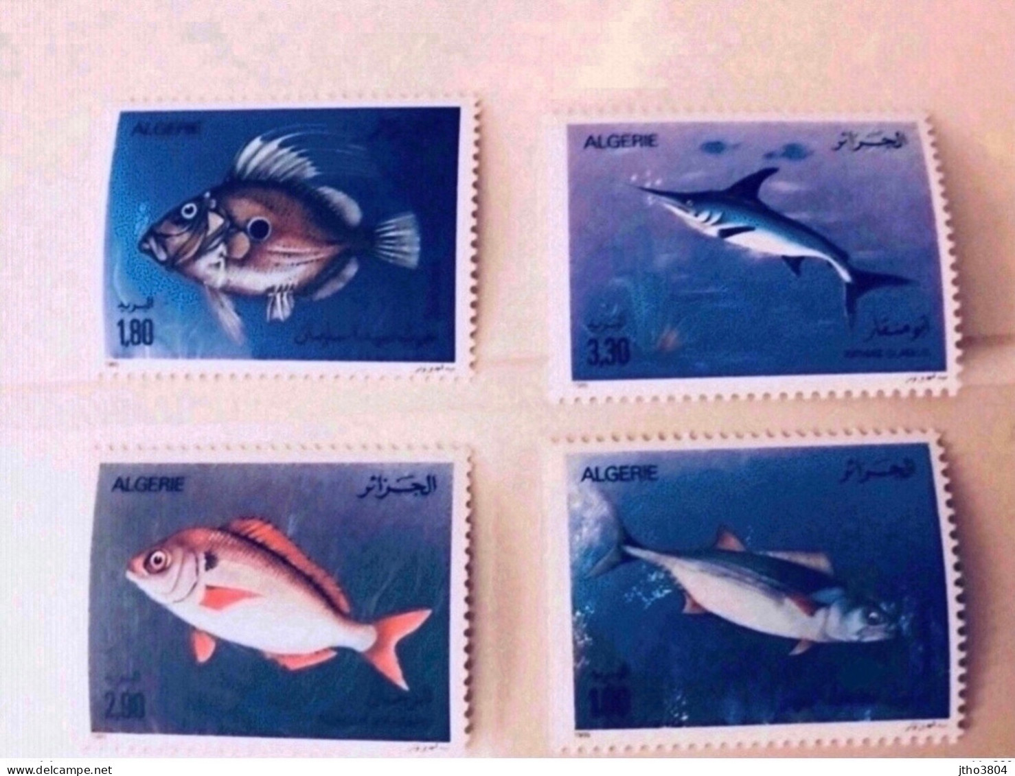 ALGÉRIE 1989 Année Complète 33 Timbres Neufs YT 939 Impression Décalée Pesce Poisson Fish Pez Fische - Algérie (1962-...)