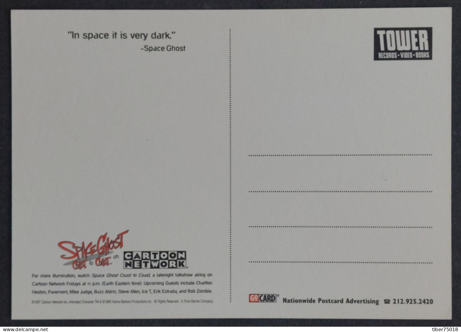 Carte Postale (Tower Records) "In Space It Is Very Dark" Space Ghost (Cartoon Network) - Advertising