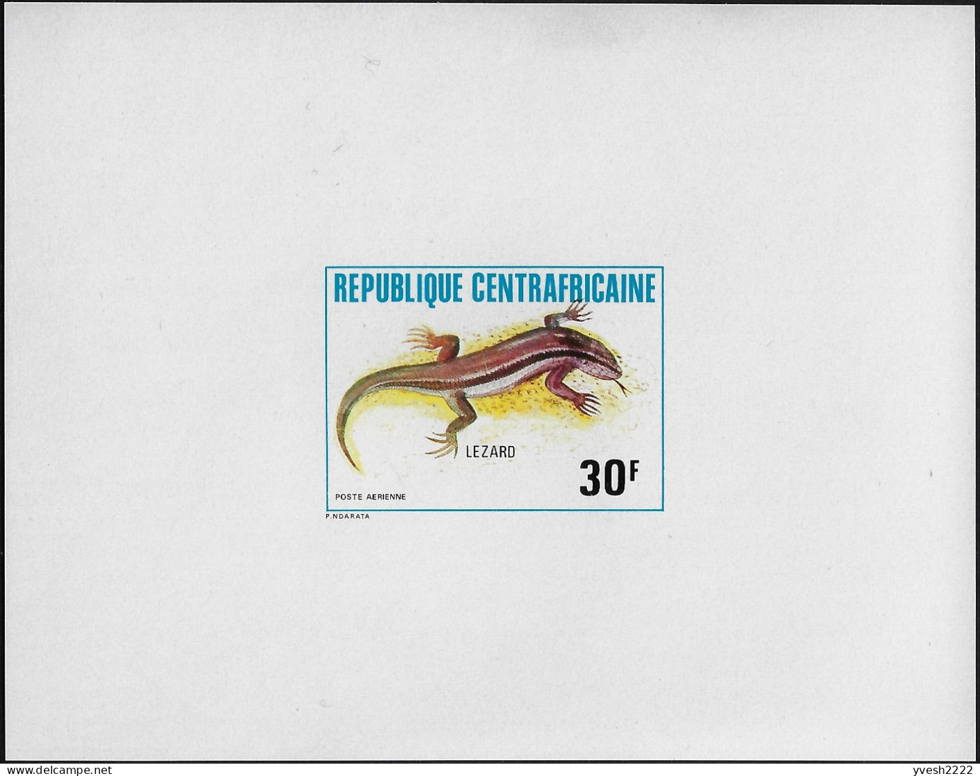 Centrafrique 1981 Y&T PA 240 En Feuillet De Luxe. Reptiles. Le Lézard - Autres & Non Classés