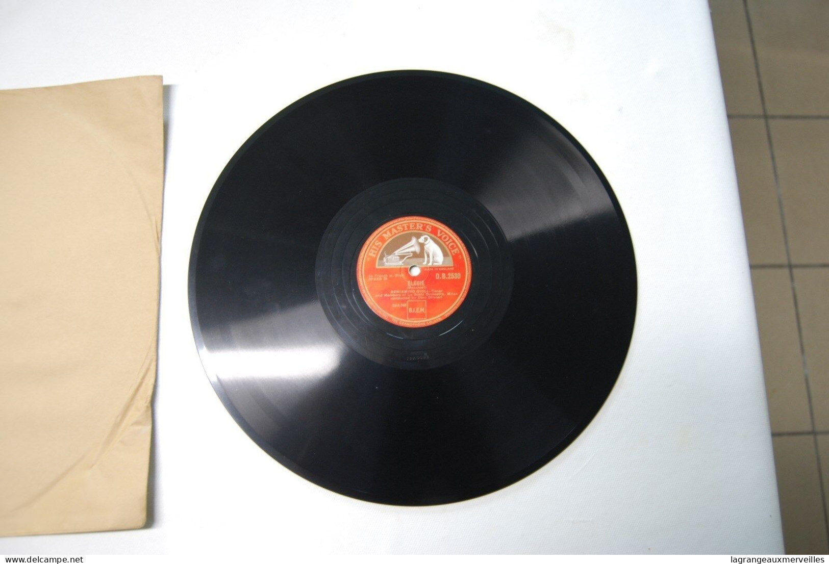 Di2 - Disque - His Masters Voice - Gigli - Elegie - 78 Rpm - Gramophone Records