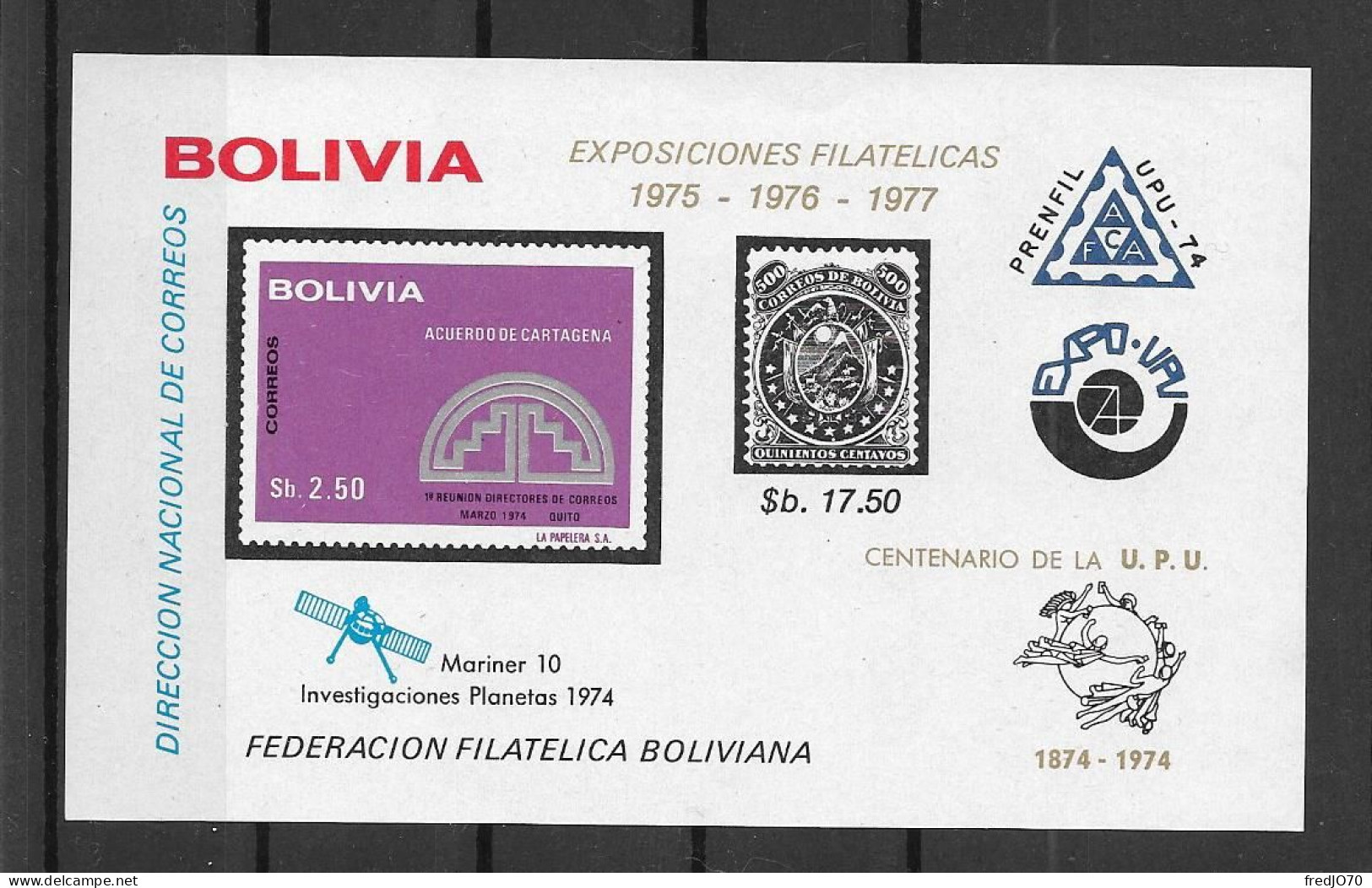 Bolivie Bolivia Bloc Non Dentelé Imperf Espace ** - South America