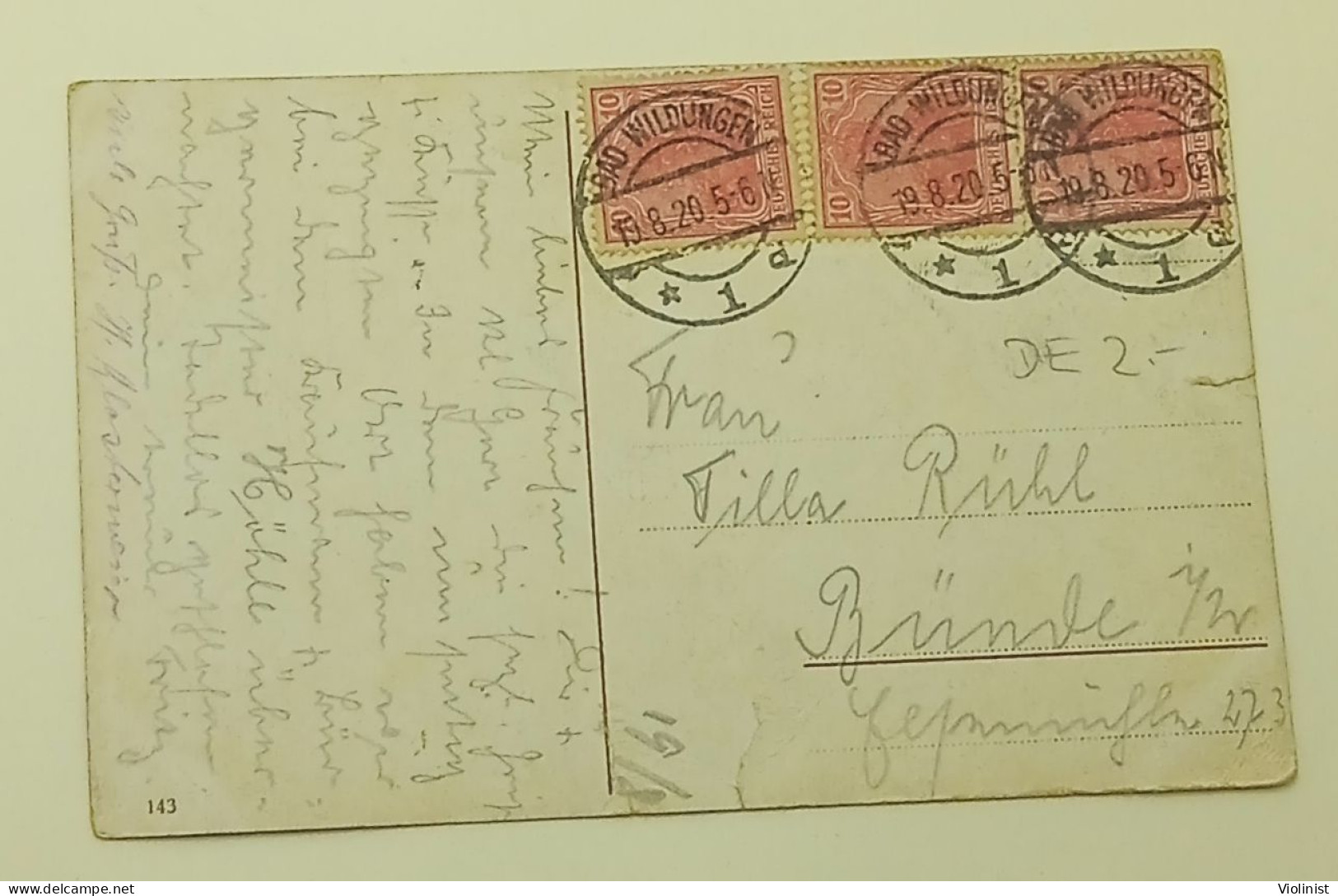 Germany-Hemfurth an der Edertalsperre im Fürstentum Waldeck-Postmark Bad Wildungen 1920.