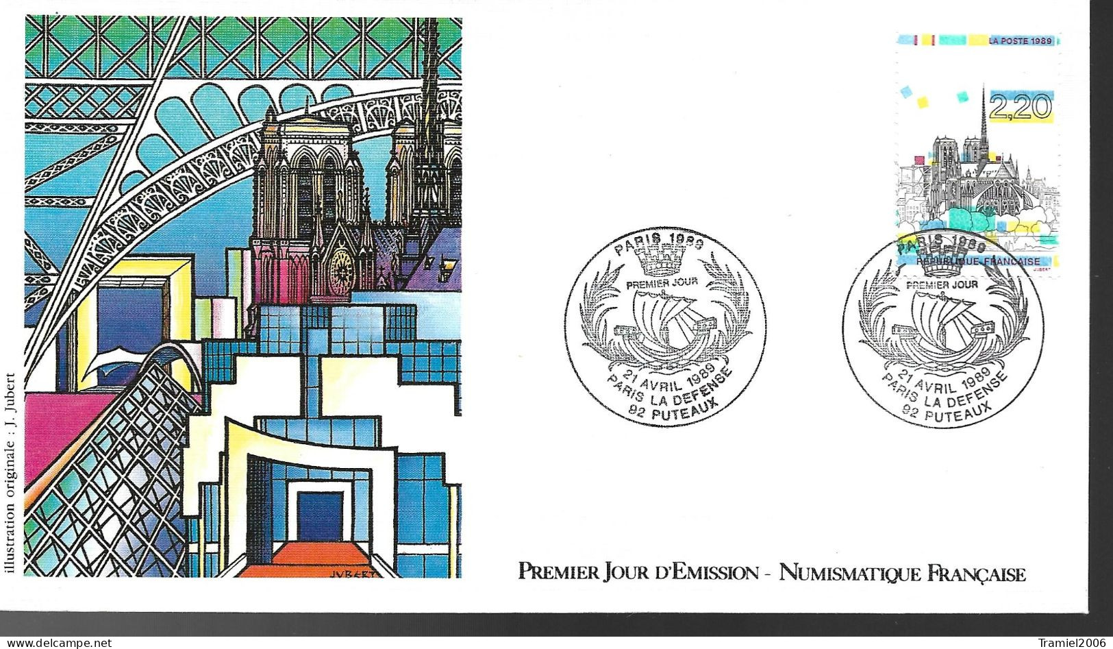 FRANCE 1989 - YT 2582 - Panorama Paris 1989 - Notre-Dame - 21.04.1989 - 1980-1989