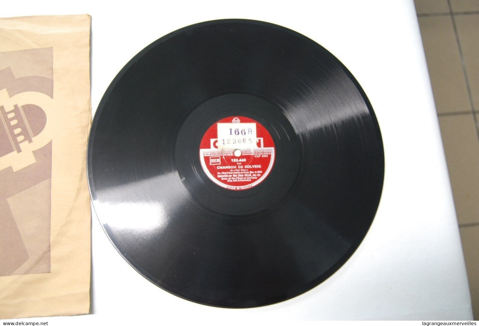 Di2 - Disque Gramophone - Chanson De Solveig - Odeon - 78 T - Discos Para Fonógrafos