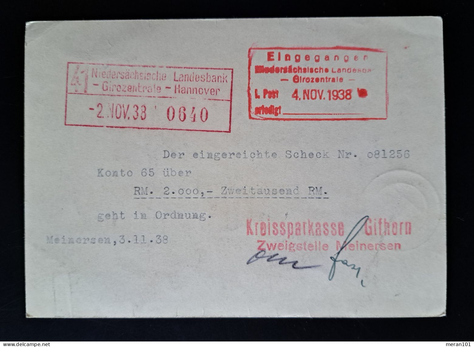 Deutsches Reich 1938, Bildpostkarte P236 HANNOVER "Moselsiebengebirge" - Cartes Postales