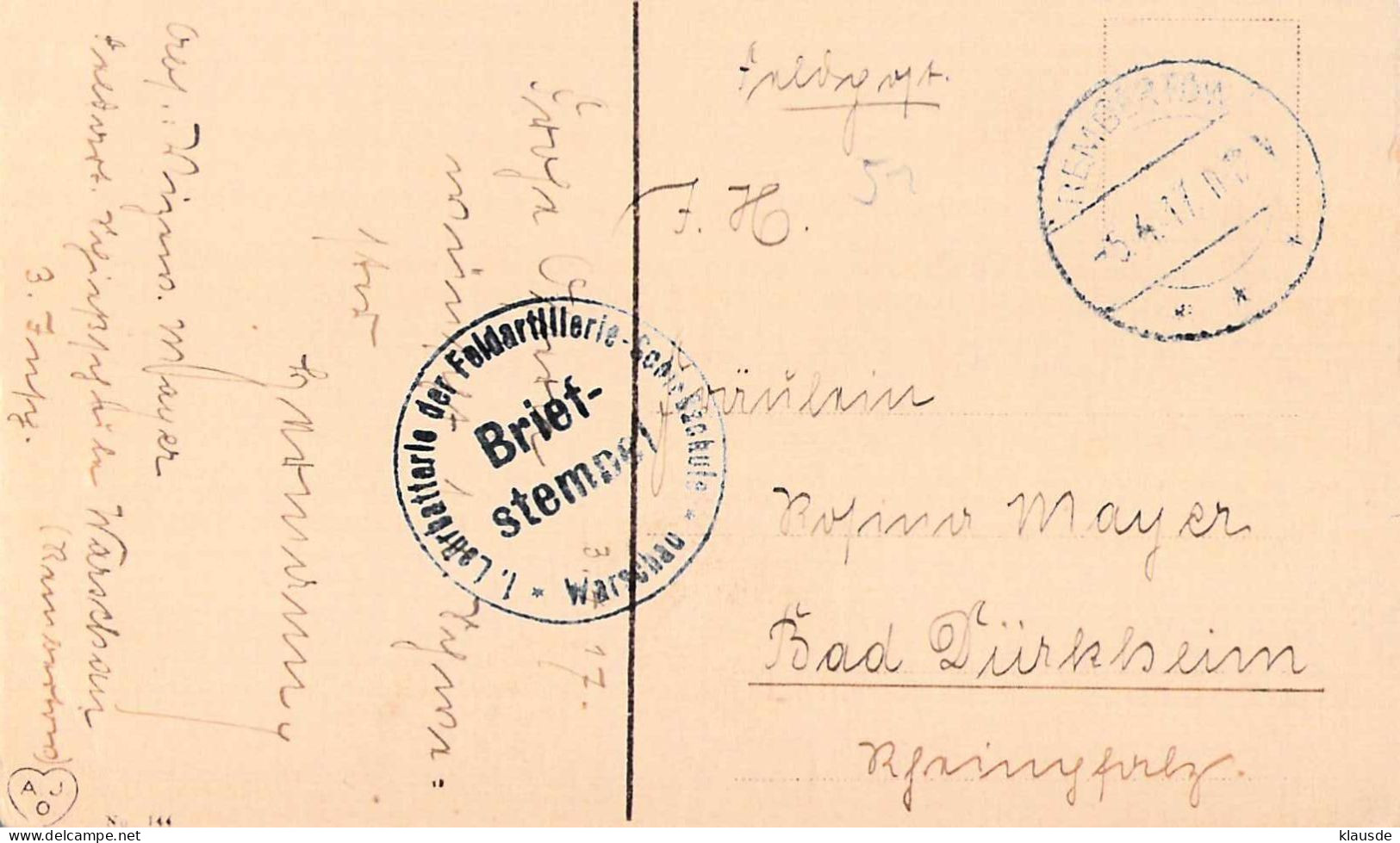 Warschau - Griech.russ.Kirche In Praga Gel.1917 Feldpost - Polen