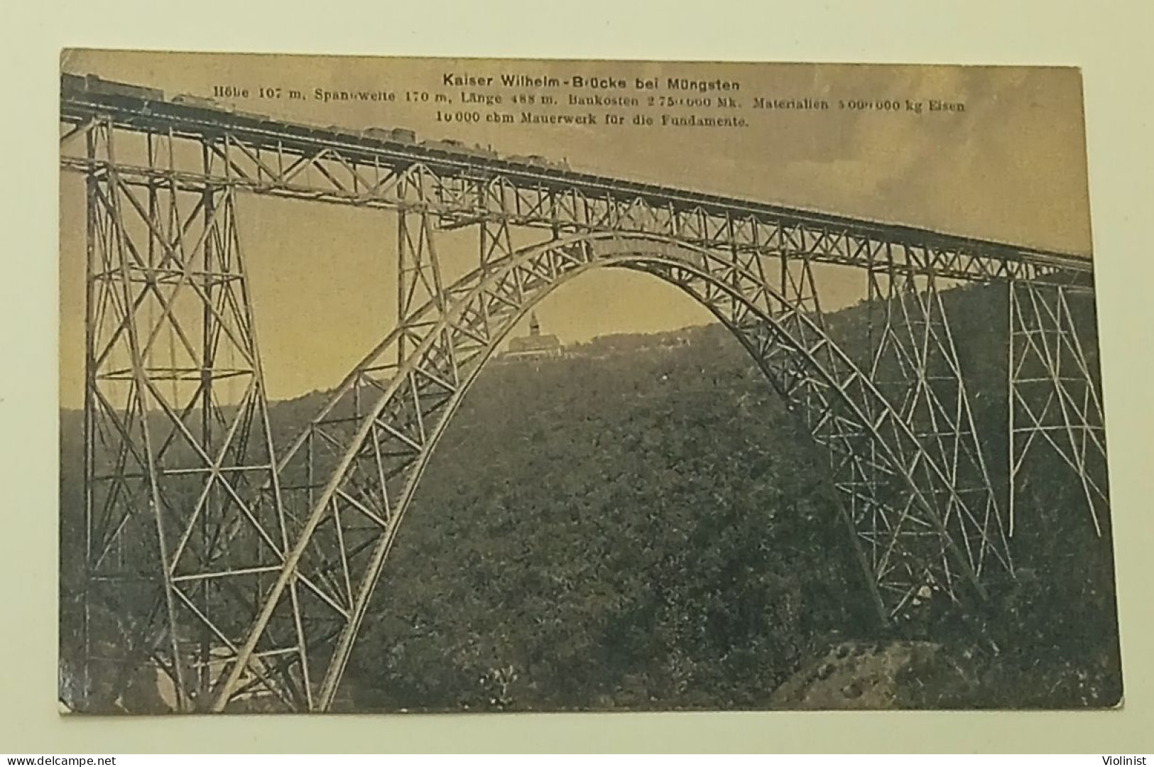 Germany-Kaiser-Wilhelm-Brücke Bei Müngsten(Müngstener Brücke)-Postmark SOLINGEN 1909. - Solingen