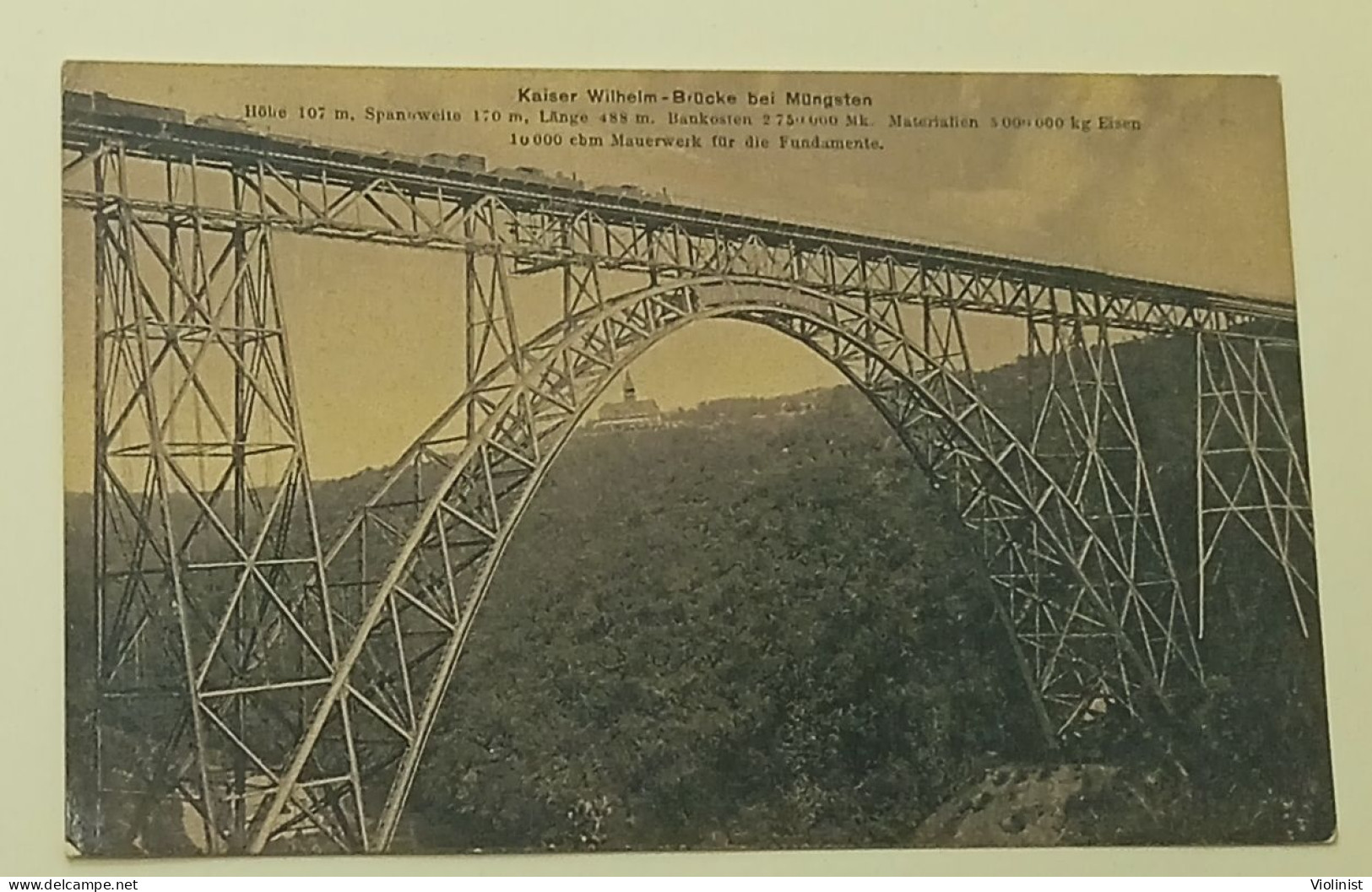 Germany-Kaiser-Wilhelm-Brücke Bei Müngsten(Müngstener Brücke)-Postmark SOLINGEN 1909. - Solingen