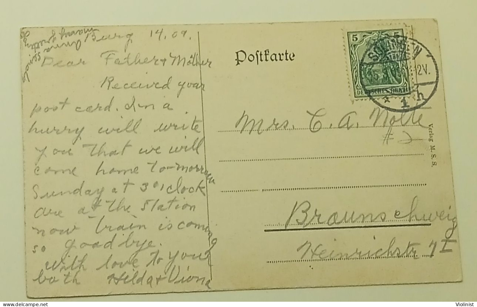 Germany-Kaiser-Wilhelm-Brücke Bei Müngsten(Müngstener Brücke)-Postmark SOLINGEN 1909. - Solingen