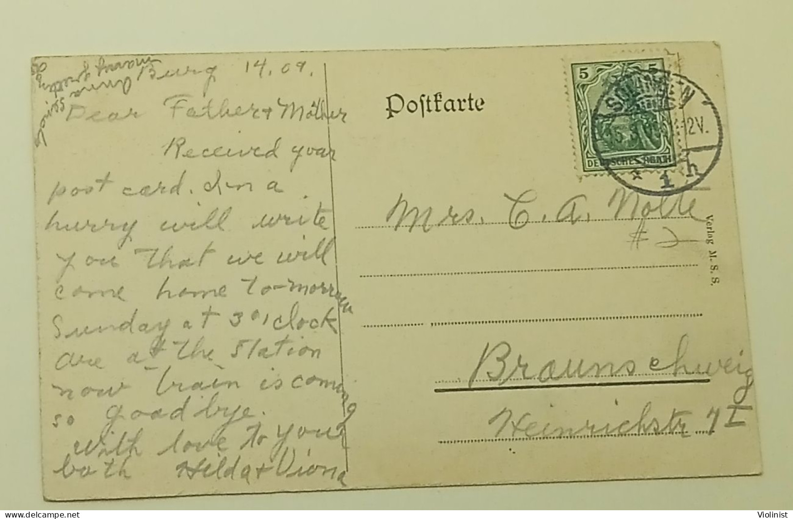 Germany-Kaiser-Wilhelm-Brücke Bei Müngsten(Müngstener Brücke)-Postmark SOLINGEN 1909. - Solingen