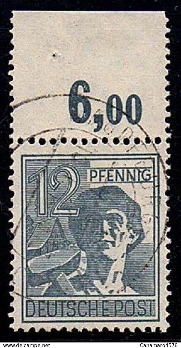 ALLEMAGNE - Allierte Besetzung 1948 - Variété N° 947 P OR Dgz , 12 Pf. Oblitéré Magdeburg . - Usados