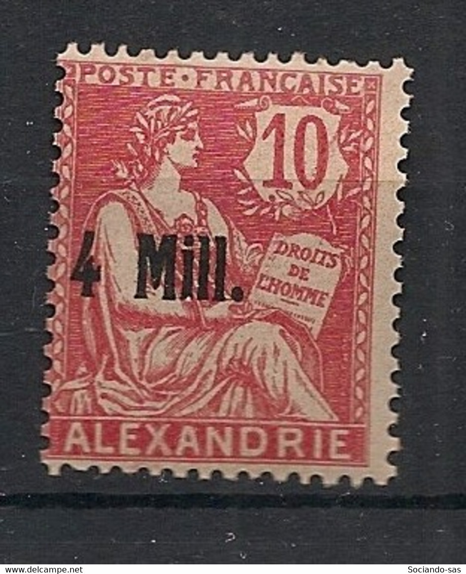 ALEXANDRIE - 1921-23 - N°YT. 37 - Type Mouchon 4m Sur 10c Rouge - Neuf Luxe ** / MNH / Postfrisch - Ungebraucht