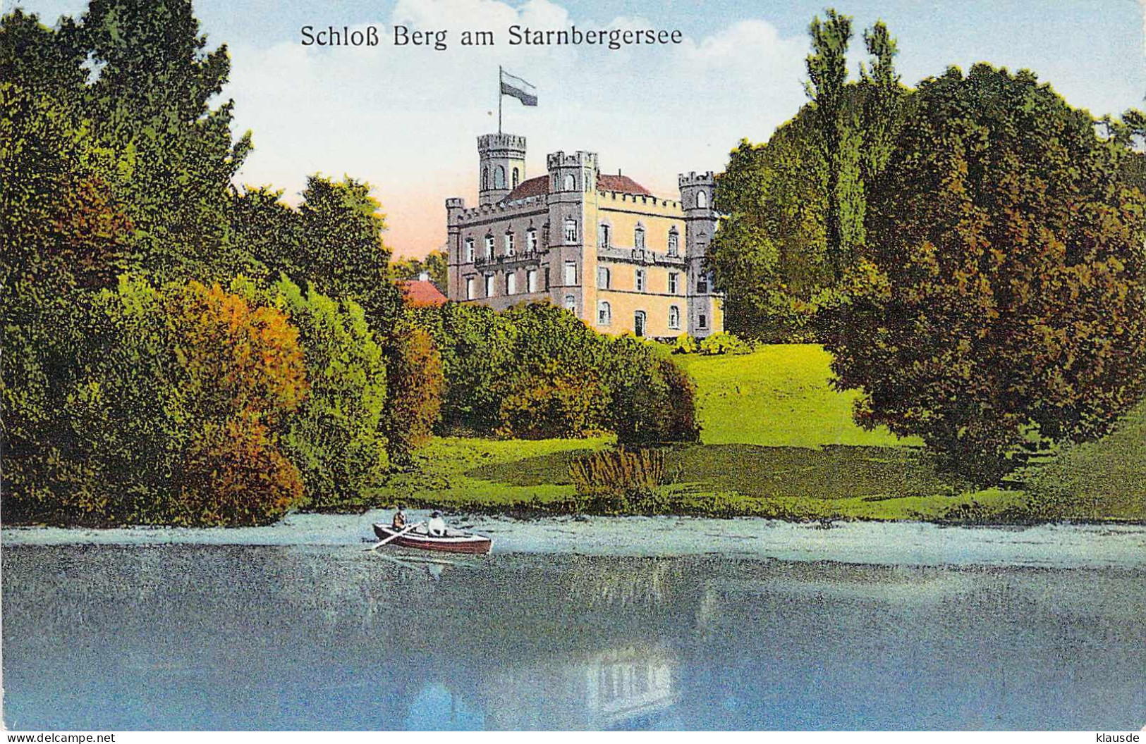 Schloß Berg Am Starnberger See Gel.1934 Recht.eckiger Bahnpoststempel - Starnberg