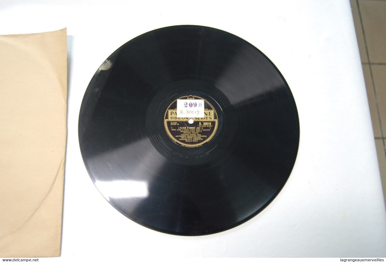 Di2 - Disque - Parlophone Odeon Series - L Elisir D Amore - 78 Rpm - Schellackplatten