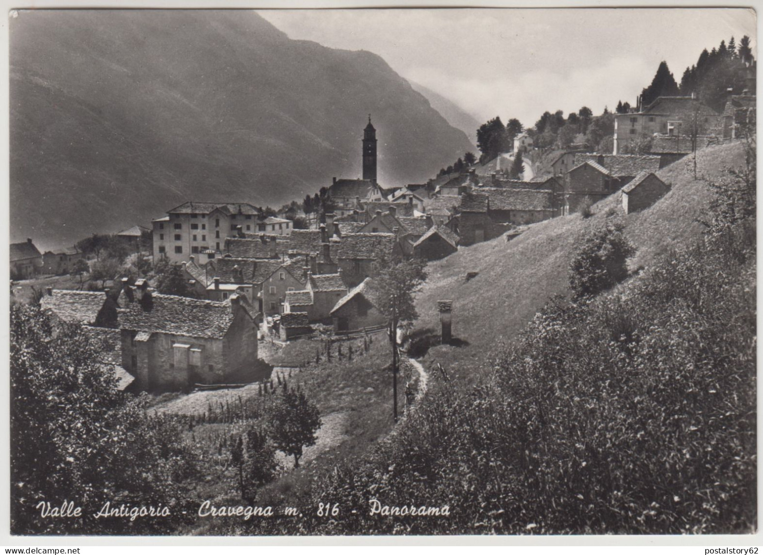 Valle Antigorio - Cravegna . Panorama, Cartolina Viaggiata 1962 - Verbania