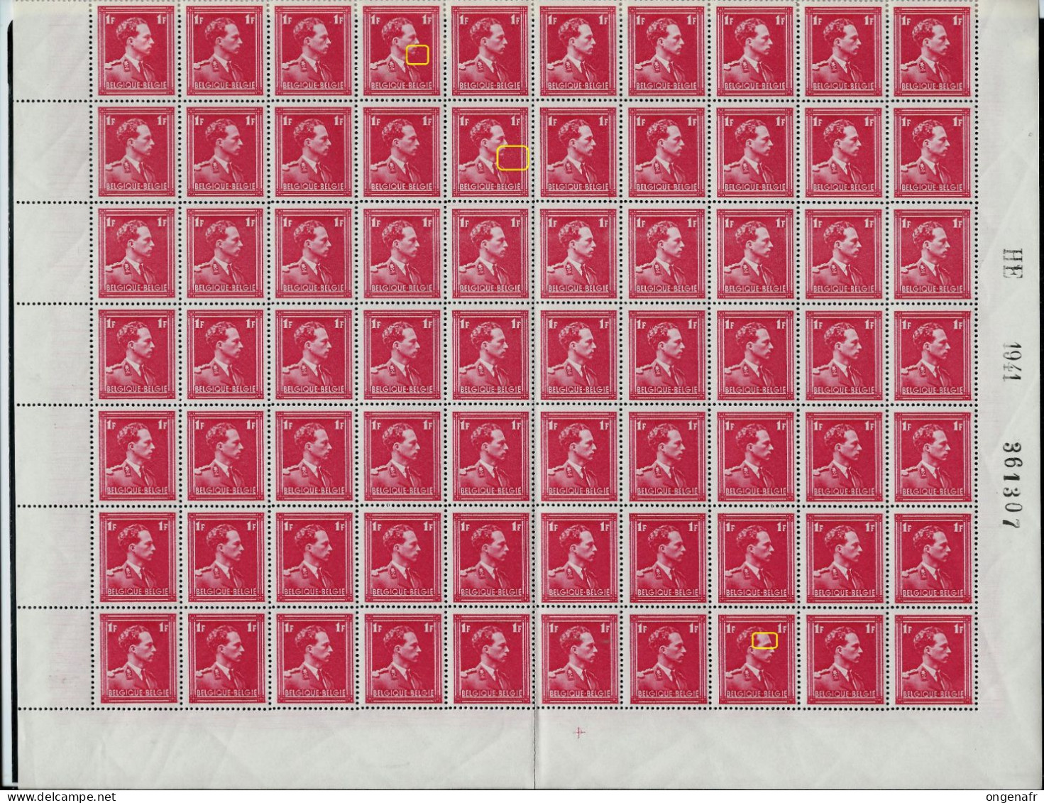 N° 428 Carmin-rouge  Plusieurs Blocs Donc Var. Luppi Soit: 138 Timbres ( ** ) - 1936-1957 Open Kraag