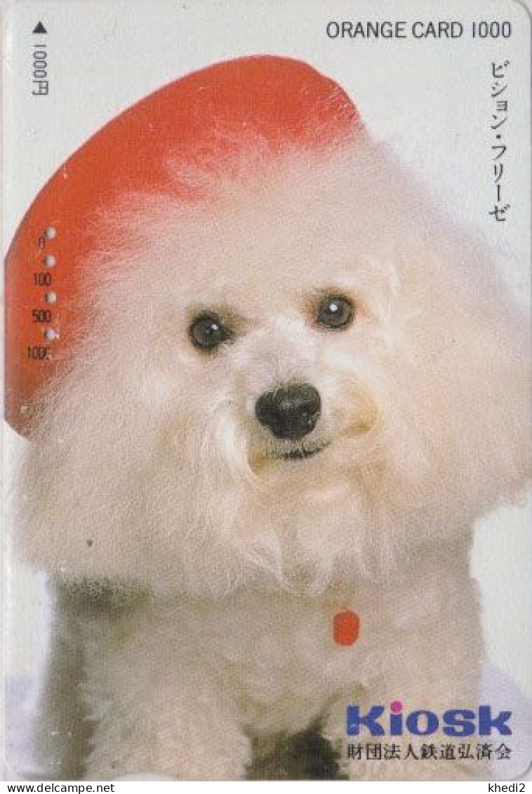 Carte Orange JAPON - Série KIOSK - ANIMAL - CHIEN BICHON FRISE - DOG - JAPAN Prepaid JR Card - HUND - 1249 - Cani