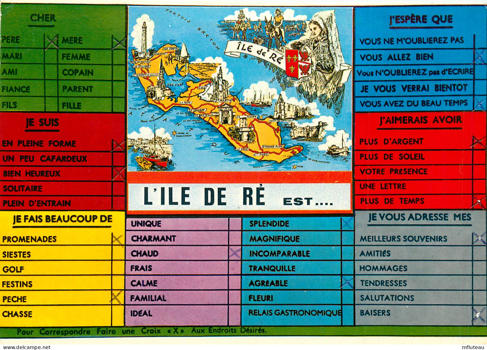 17* ILE DE RE  Carte « vacances »  (CPM 10,5x15cm)           RL16,0418 - Ile De Ré