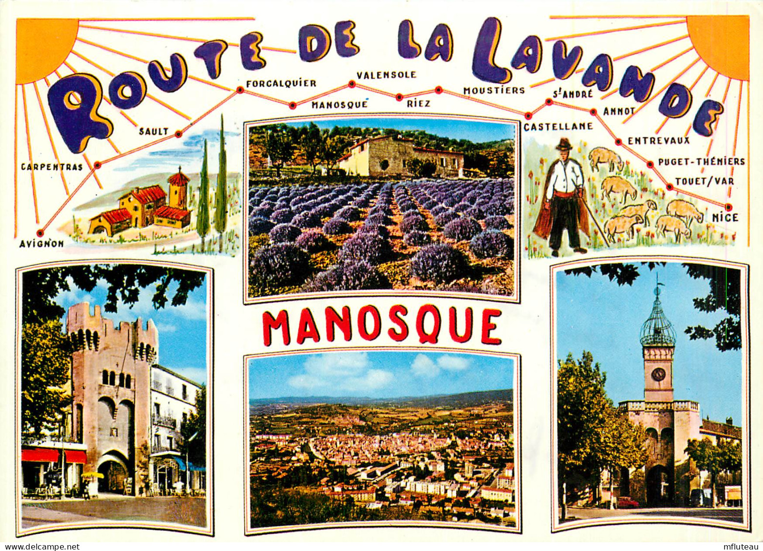 04* MANOSQUE Route De La Lavande – Multivues  (CPM 10,5x15cm)          RL16,0164 - Manosque