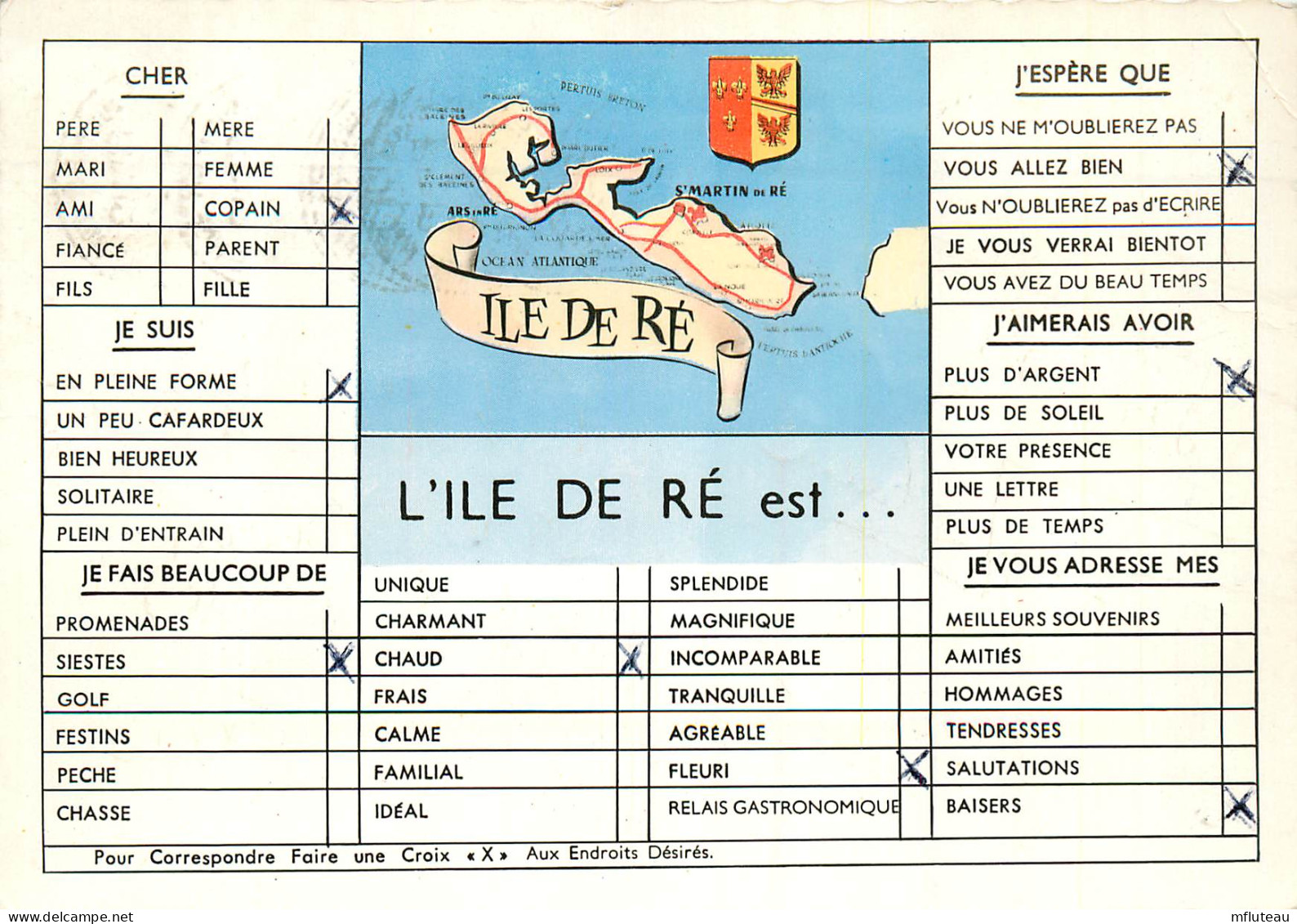 17* ILE DE RE –  Telegramme Humour   (CPSM 10,5x15cm)  RL16,0914 - Ile De Ré