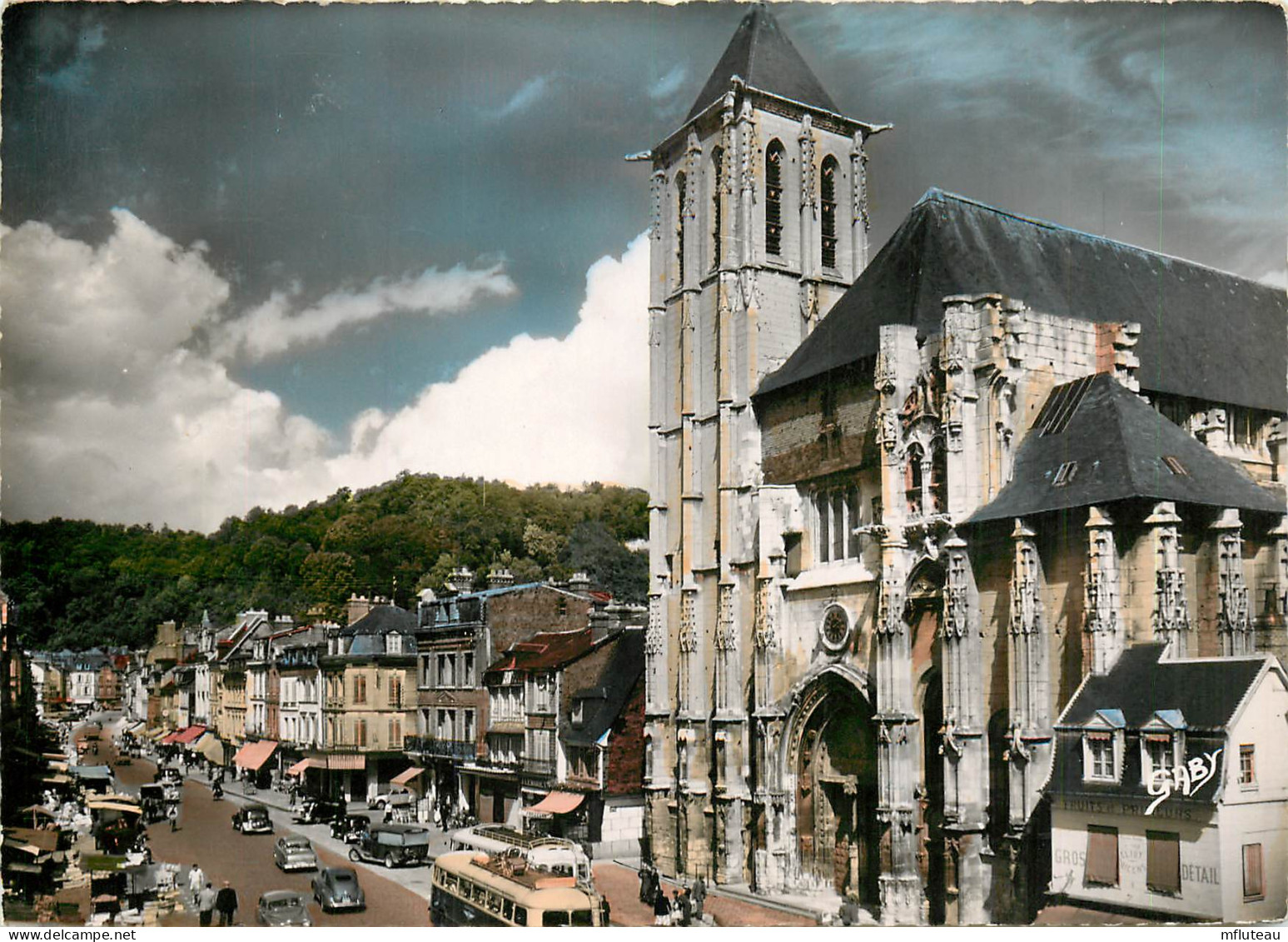 27* PONT AUDEMER  Eglise St Ouen – Rue De La Republique (CPSM 10,5x15cm)   RL16,1550 - Pont Audemer