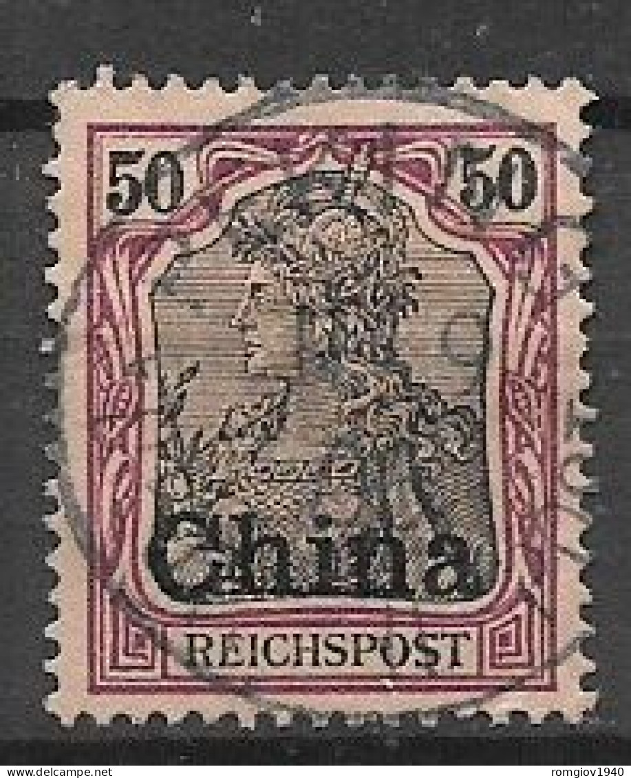 GERMANIA REICH  UFFICI IN CINA  1900 FRANCOBOLLI DELLA GERMANIA SOPRASTAMPA YVERT. 16  USATO VF - China (oficinas)