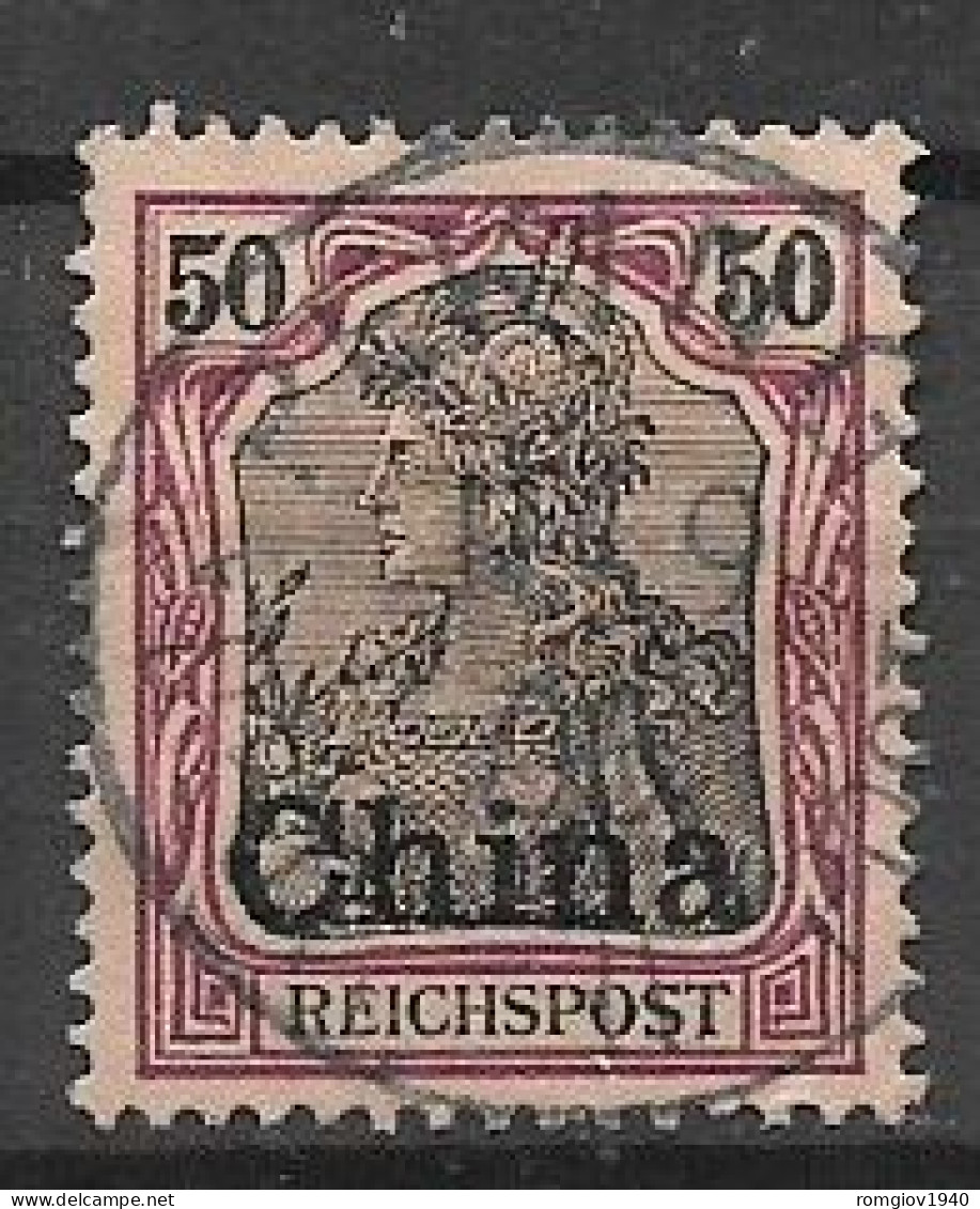 GERMANIA REICH  UFFICI IN CINA  1900 FRANCOBOLLI DELLA GERMANIA SOPRASTAMPA YVERT. 16  USATO VF - Deutsche Post In China
