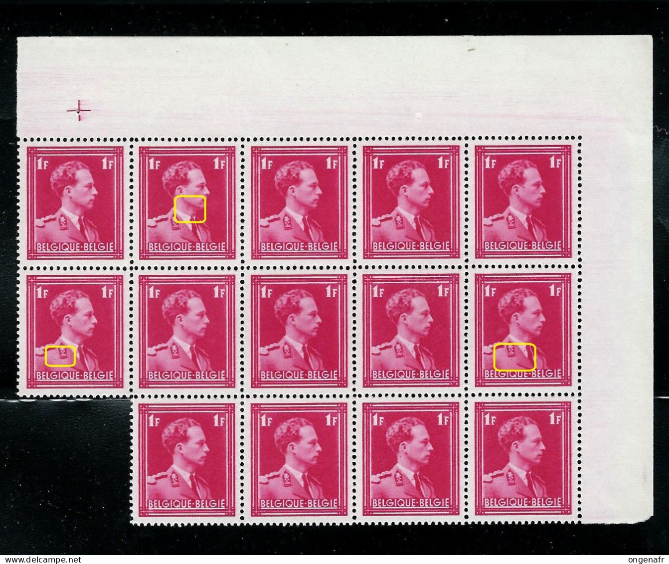 n° 428a Rose-carminé  plusieurs Blocs donc Var. Luppi soit: 172 timbres ( ** ) à 20%