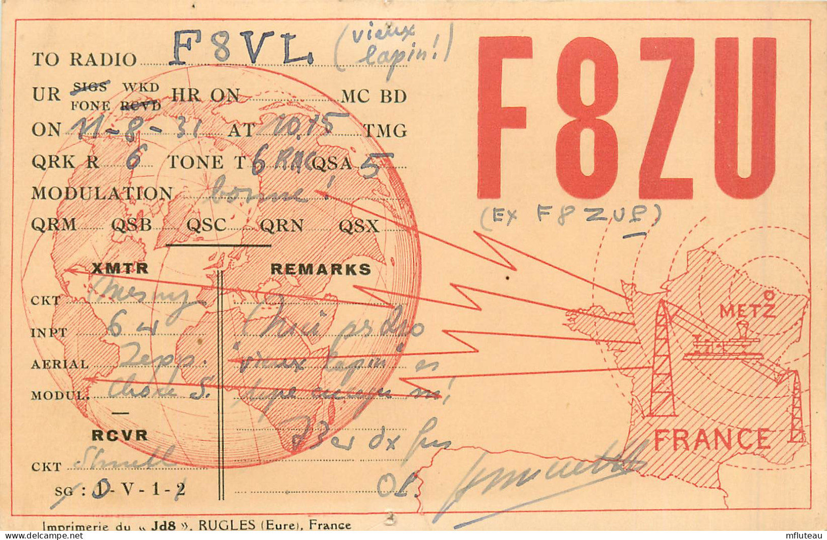 57* METZ  Carte  Radio Amateur           RL42,0201 - Radio