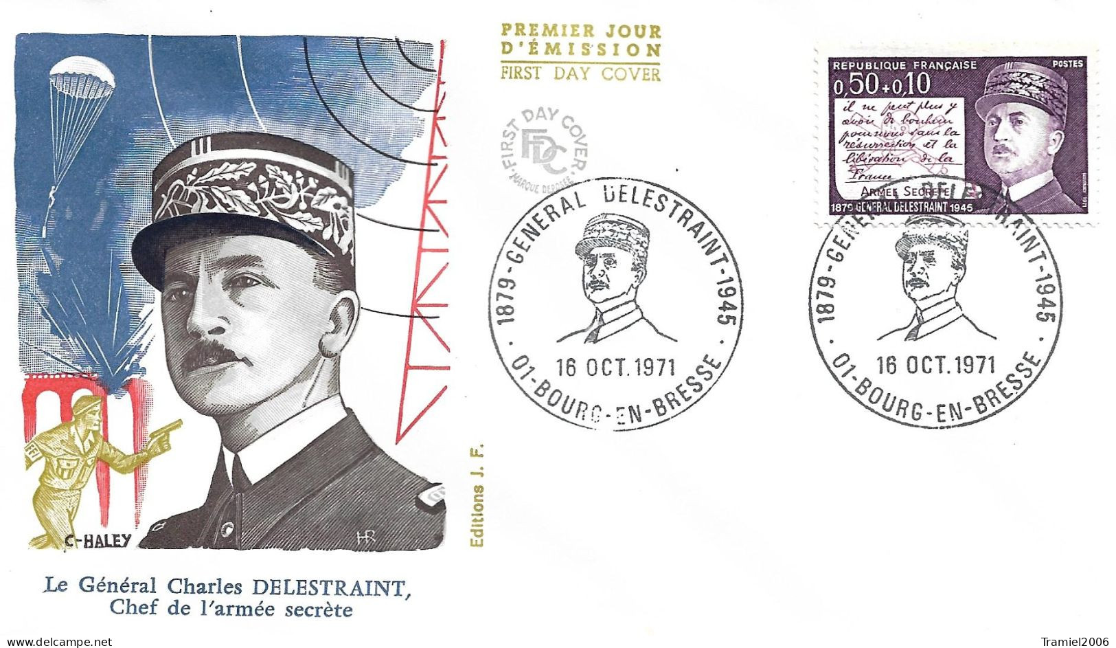 FRANCE 1971 - YT 1689 - Général DELESTRAINT - 16.10.1971 - 1970-1979