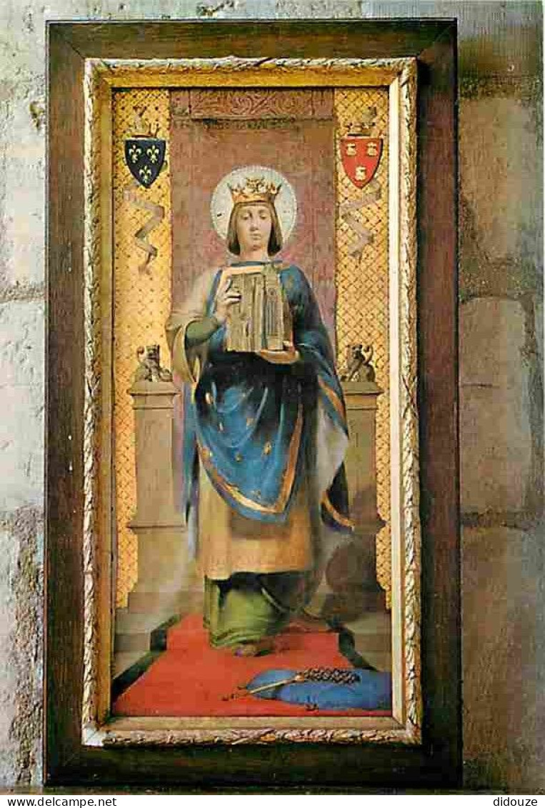Art - Peinture Religieuse - Chambly - Eglise Notre Dame - G Roussel - Saint Louis Offrant La Maquette De L'Abbatiale De  - Quadri, Vetrate E Statue