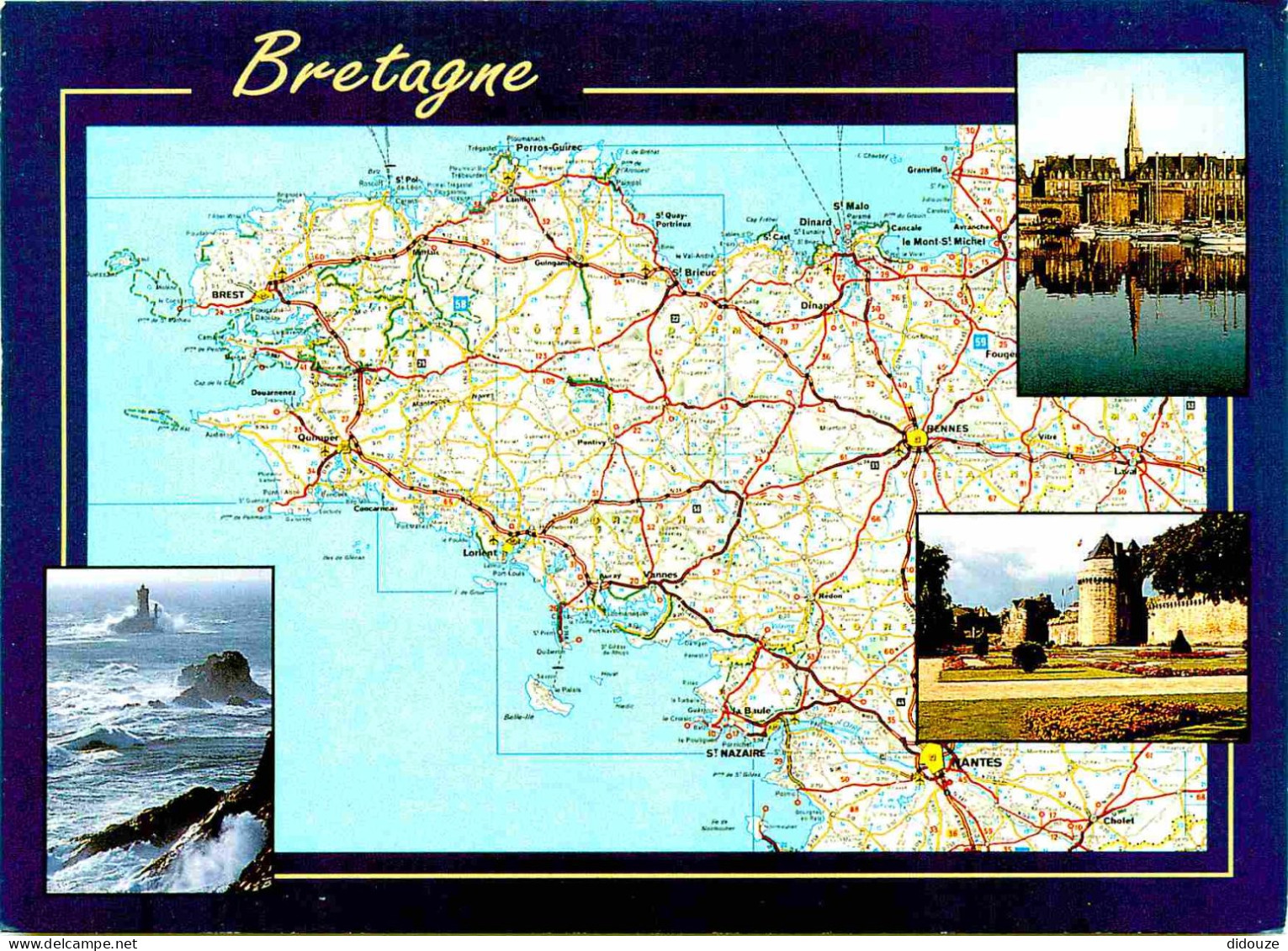 Régions - Bretagne - Multivues - Carte Géographique Michelin - CPM - Voir Scans Recto-Verso - Bretagne