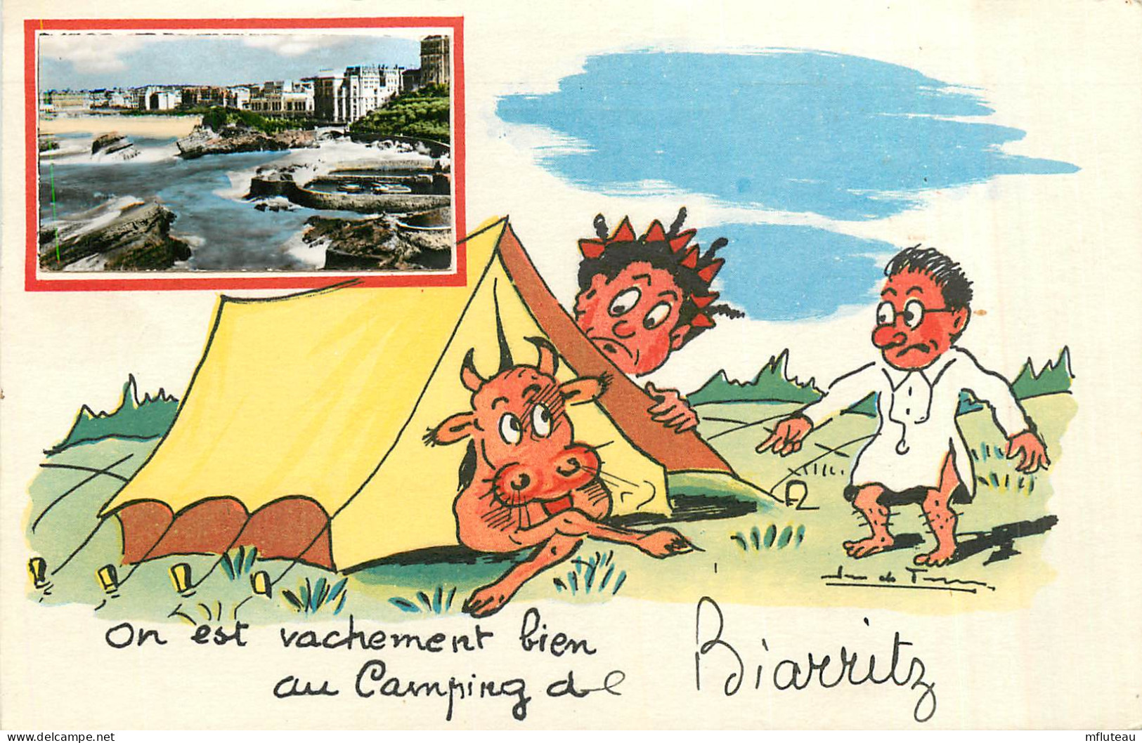 64* BIARRITZ  « vachement Bien Au Camping » (illustree)     CPSM(9x14cm)     RL42,1126 - Humour