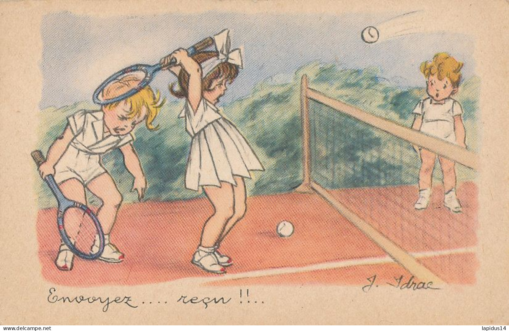 AY 458  /    CPA  FANTAISIE    ILLUSTRATEUR IDRAC  LE TENNIS ENVOYER RECU - Women