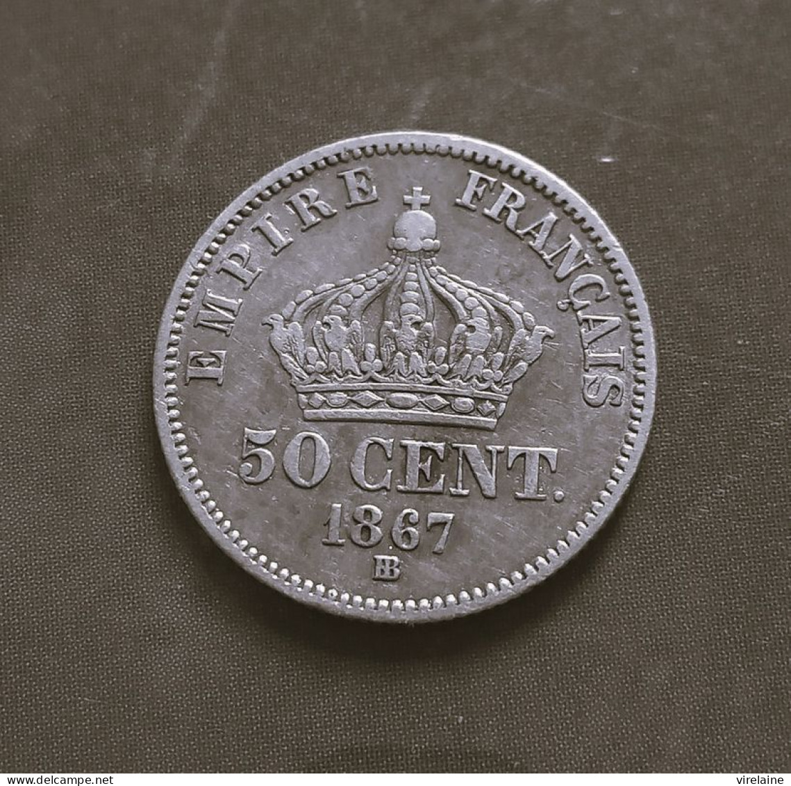 Monnaie Argent 50 Centimes Napoléon III Tête Laurée 1867 BB (B19 26) - 50 Centimes