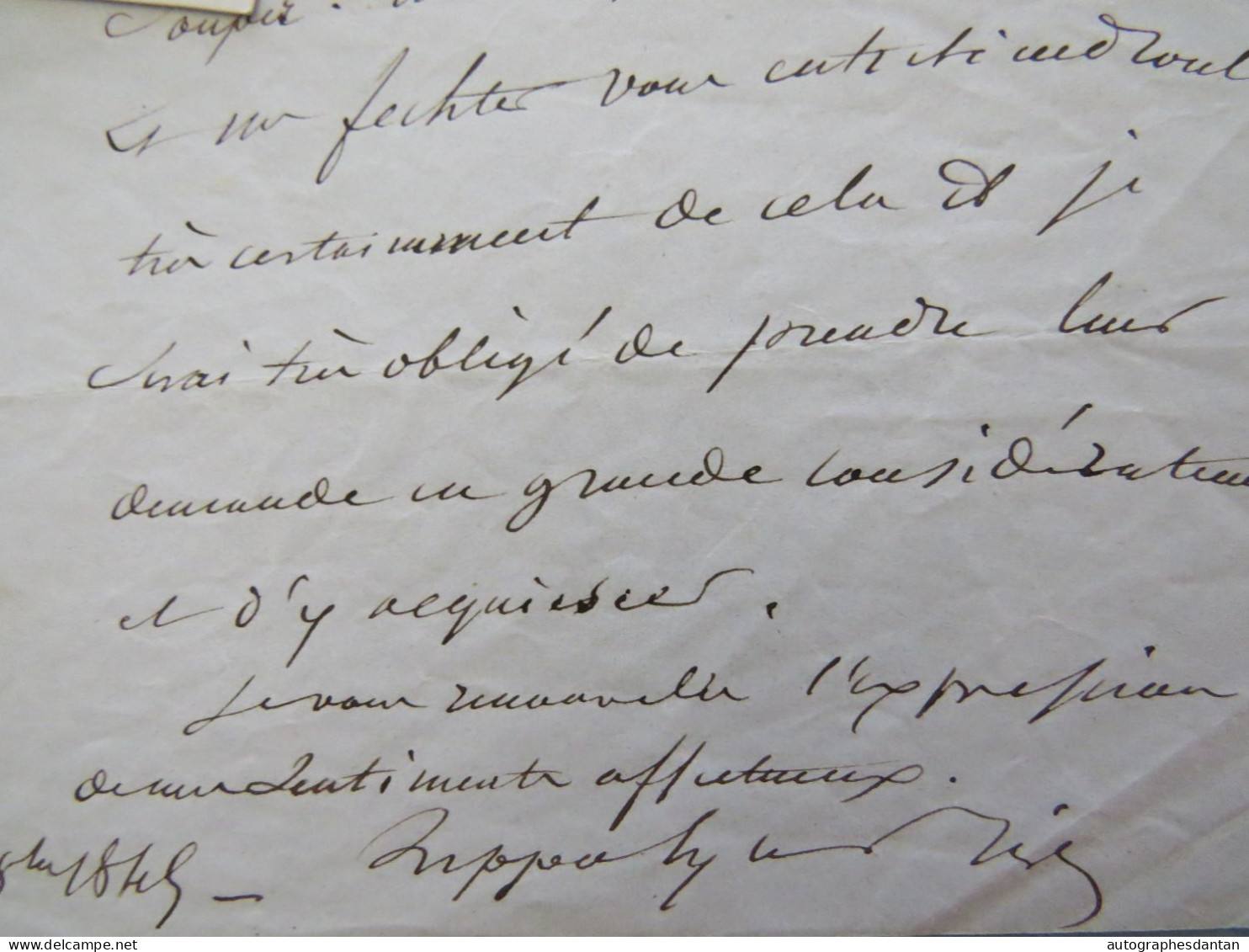 ● L.A.S 1845 Hippolyte BIS Auteur Dramatique Librettiste Né à DOUAI En 1789 - Théâtre Répétition Jeanne - Lettre - Ecrivains