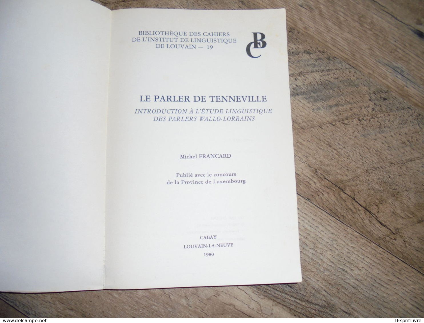 LE PARLER DE TENNEVILLE Régionalisme Ardenne Patois Parler Wallon Dialectes Province De Luxembourg - Belgien