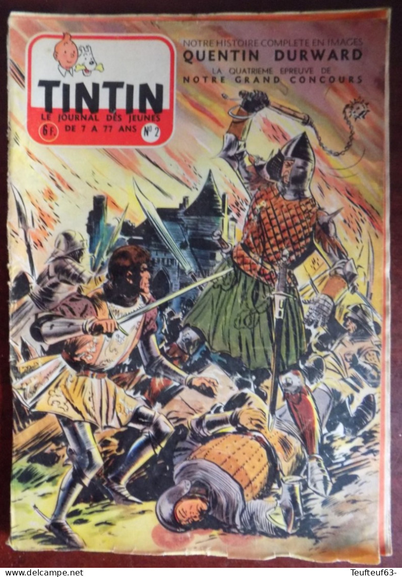 Tintin N° 2/1955 Quentin Durward (complet) Par Funcken - Le Potez 75 (1p) - Tintin " Affaire Tournesol " - Tintin