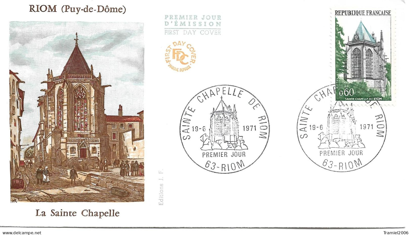 FRANCE 1971 - YT 1683 - La Sainte Chapelle De Riom - 19.06.1971 - 1970-1979