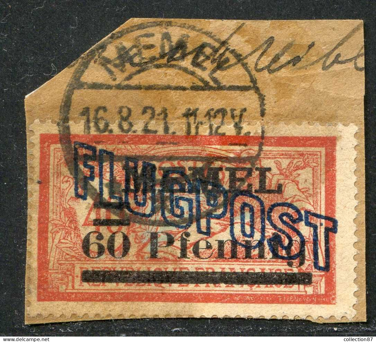 REF 090 > MEMEL < Yv PA N° 1 Ø < BEAU OBLITERE Sur FRAGMENT - Used Ø Air Mail > Cote 100 € - Used Stamps